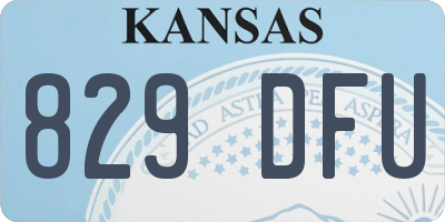 KS license plate 829DFU