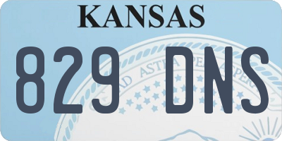 KS license plate 829DNS