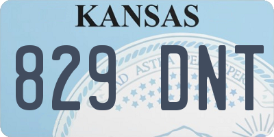 KS license plate 829DNT