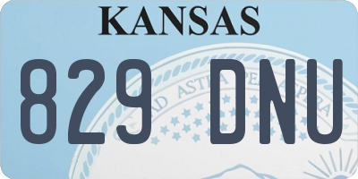 KS license plate 829DNU