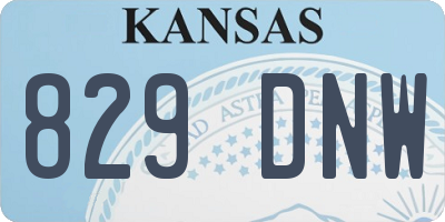 KS license plate 829DNW