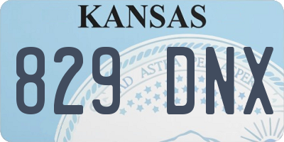 KS license plate 829DNX