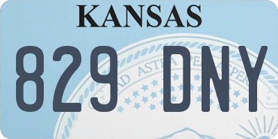 KS license plate 829DNY