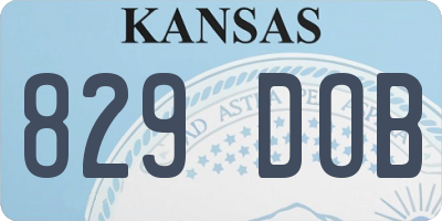 KS license plate 829DOB