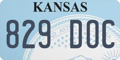 KS license plate 829DOC