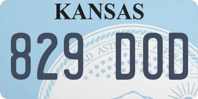KS license plate 829DOD