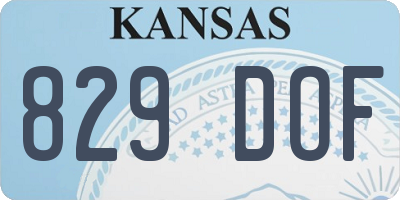 KS license plate 829DOF