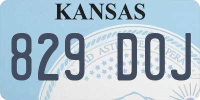 KS license plate 829DOJ