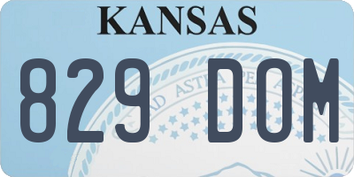 KS license plate 829DOM