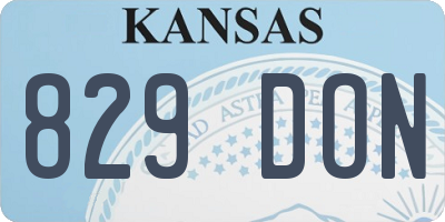 KS license plate 829DON