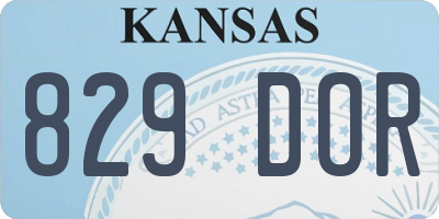 KS license plate 829DOR