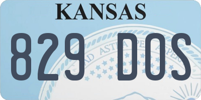 KS license plate 829DOS