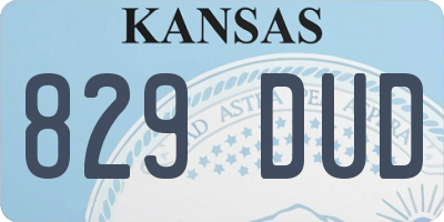 KS license plate 829DUD