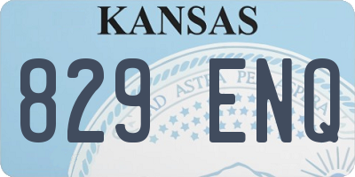 KS license plate 829ENQ