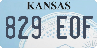 KS license plate 829EOF