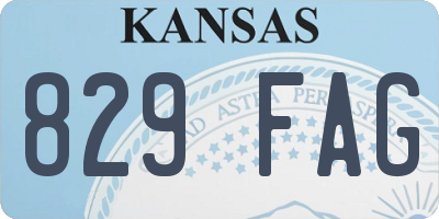 KS license plate 829FAG