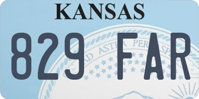 KS license plate 829FAR