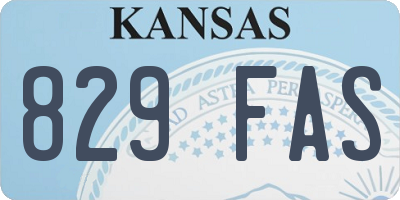 KS license plate 829FAS