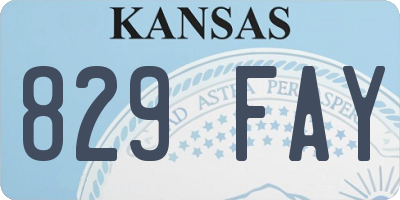 KS license plate 829FAY