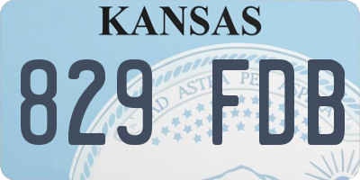 KS license plate 829FDB