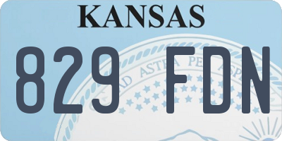 KS license plate 829FDN