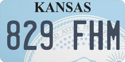 KS license plate 829FHM