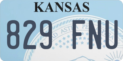 KS license plate 829FNU