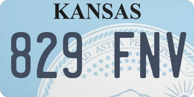 KS license plate 829FNV