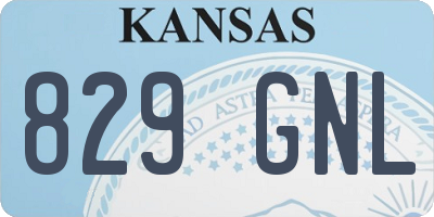 KS license plate 829GNL