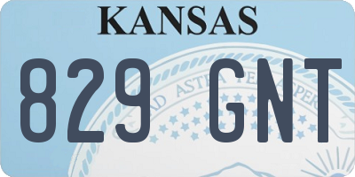 KS license plate 829GNT