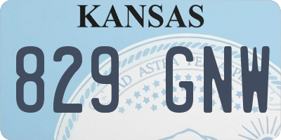 KS license plate 829GNW