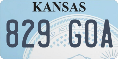 KS license plate 829GOA