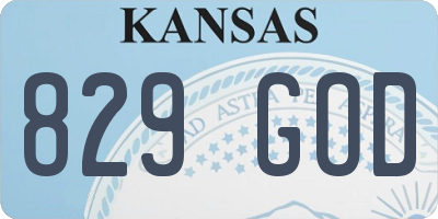 KS license plate 829GOD