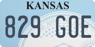KS license plate 829GOE