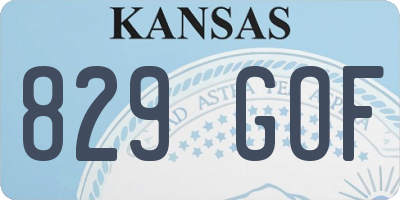 KS license plate 829GOF