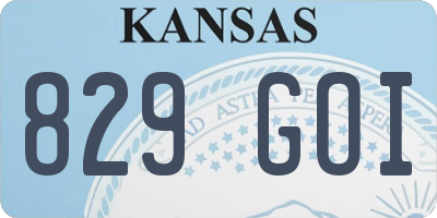 KS license plate 829GOI