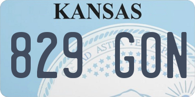 KS license plate 829GON