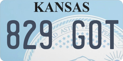 KS license plate 829GOT