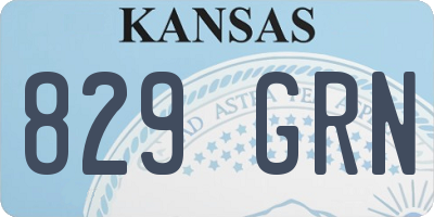 KS license plate 829GRN