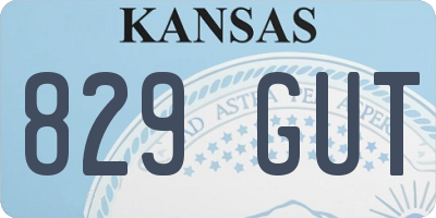 KS license plate 829GUT