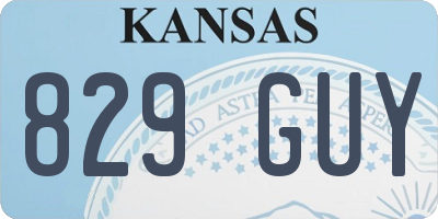 KS license plate 829GUY