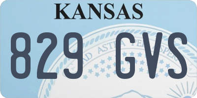 KS license plate 829GVS