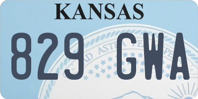KS license plate 829GWA