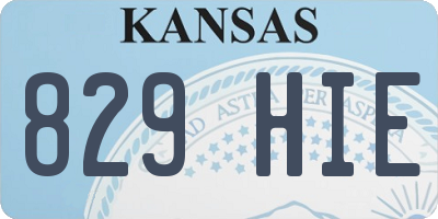 KS license plate 829HIE