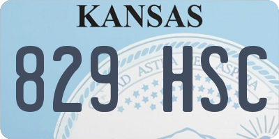 KS license plate 829HSC