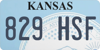 KS license plate 829HSF