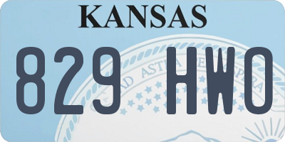 KS license plate 829HWO