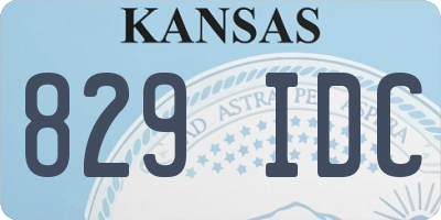 KS license plate 829IDC