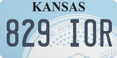 KS license plate 829IOR