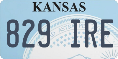 KS license plate 829IRE